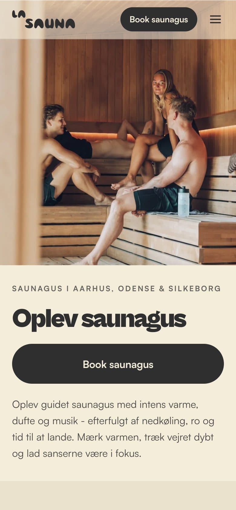 Det færdige site: La Sauna, mobil